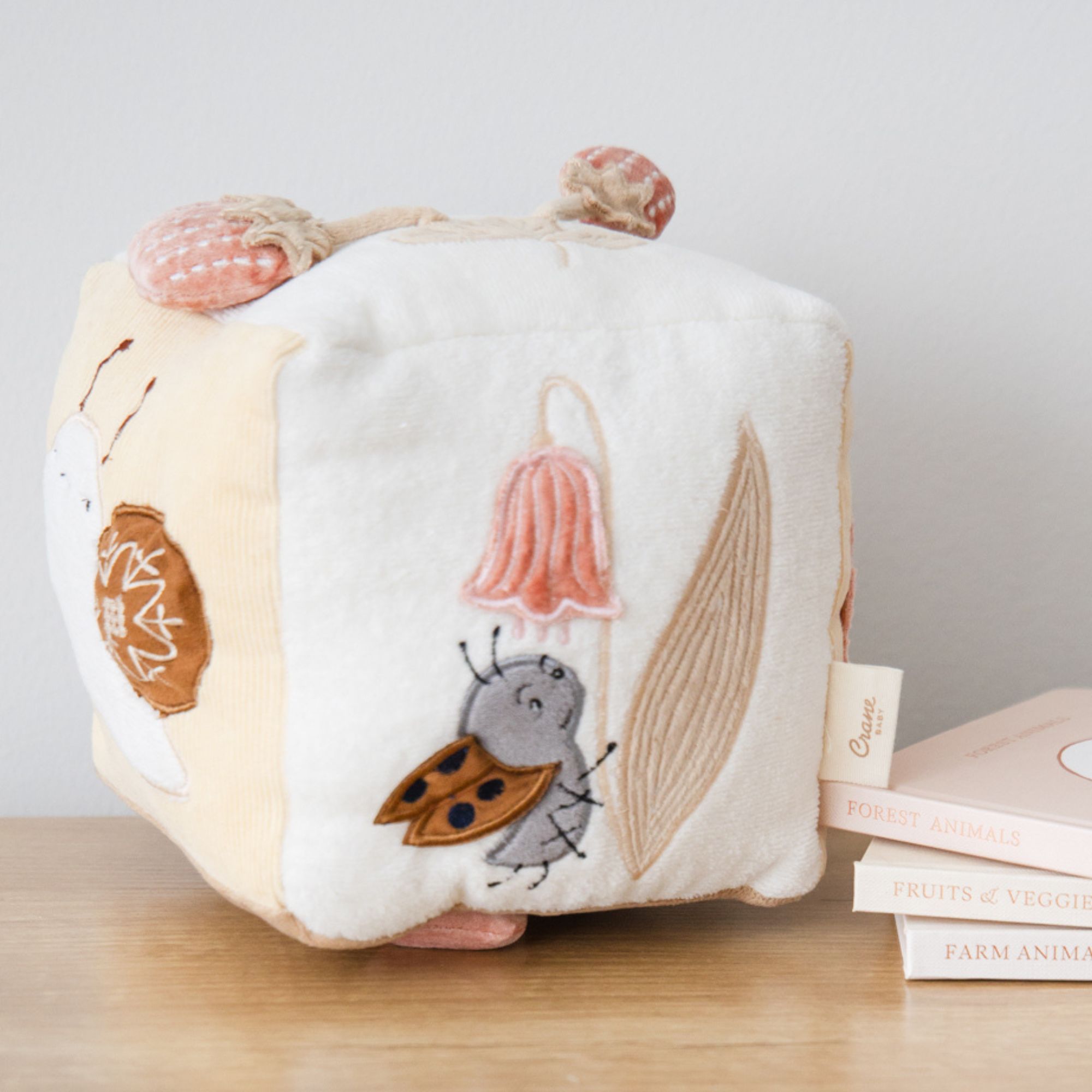 Crane Baby Violet Soft Activity Cube Toy- Bambi Baby
