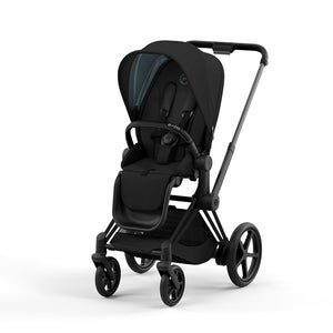 CYBEX e-PRIAM2 Matte Black Stroller - Three Quarter View | Bambi Baby