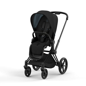 Black Cybex Priam 4 Stroller - Three Quarter View | Bambi Baby