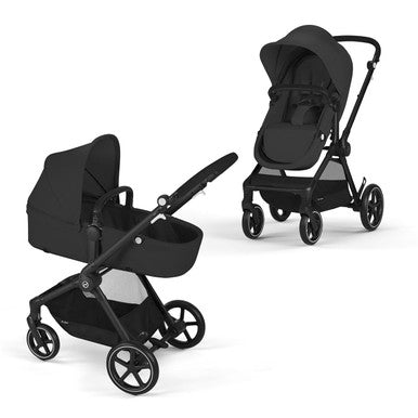 Cybex EOS Stroller Stroller - Black Frame with Moon Black Seat- Bambi Baby