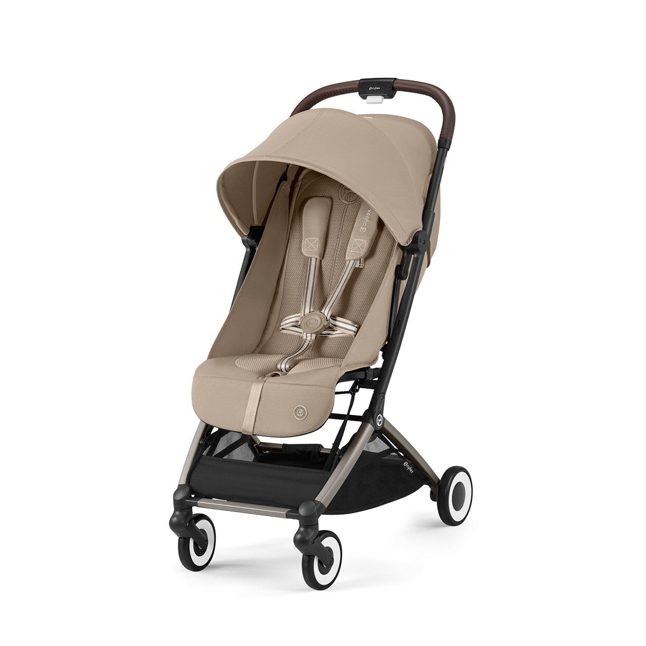 Cybex ORFEO Lightweight Stroller - Taupe Frame with Almond Beige Seat- Bambi Baby