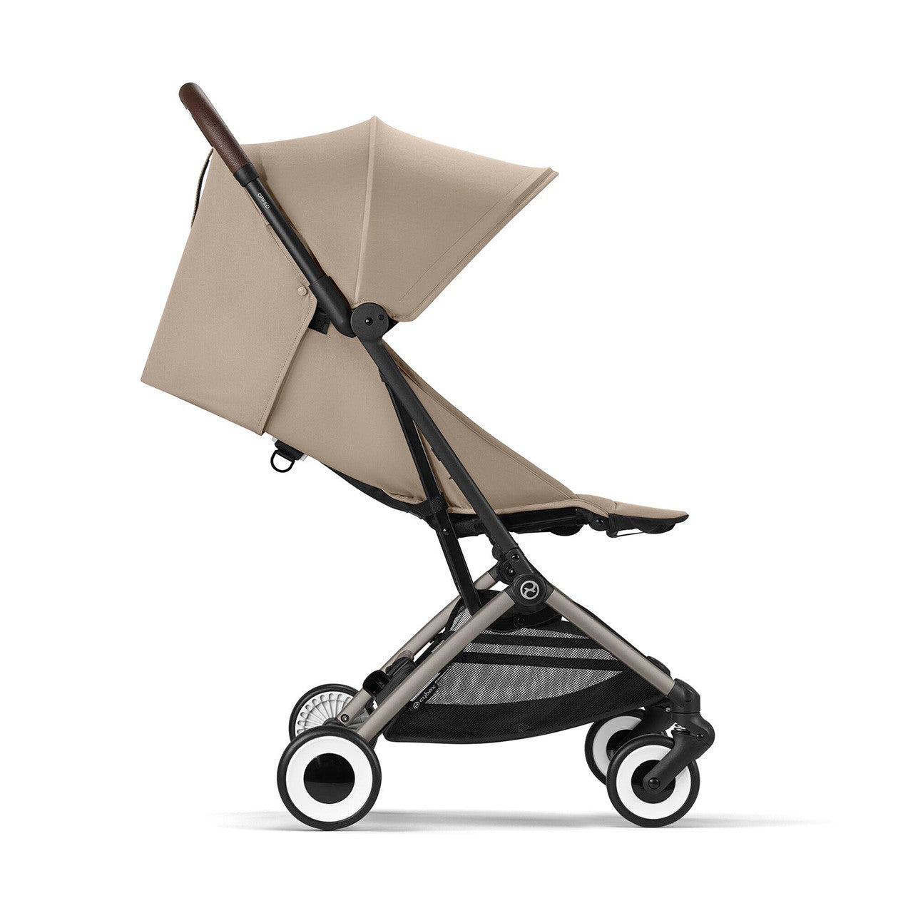 Cybex ORFEO Lightweight Stroller - Taupe Frame with Almond Beige Seat- Bambi Baby