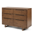 Walnut Wood Maxi Cosi Embraced Forms 6-Drawer Dresser - Front View | Bambi Baby