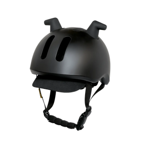 Black Doona Liki Helmet with Silicon Horns - Side Angle | Bambi Baby