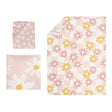 Lambs & Ivy Daisy Dreams 3-Piece Pink/White Baby Nursery Crib Bedding Set - Bambi Baby