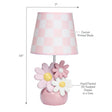 Lambs & Ivy Daisy Dreams Hand-Painted Pink Floral Lamp w/ Shade and LED Bulb - Bambi Baby