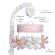 Lambs & Ivy Daisy Dreams Pink/White Musical Baby Crib Mobile Soother Toy - Bambi Baby