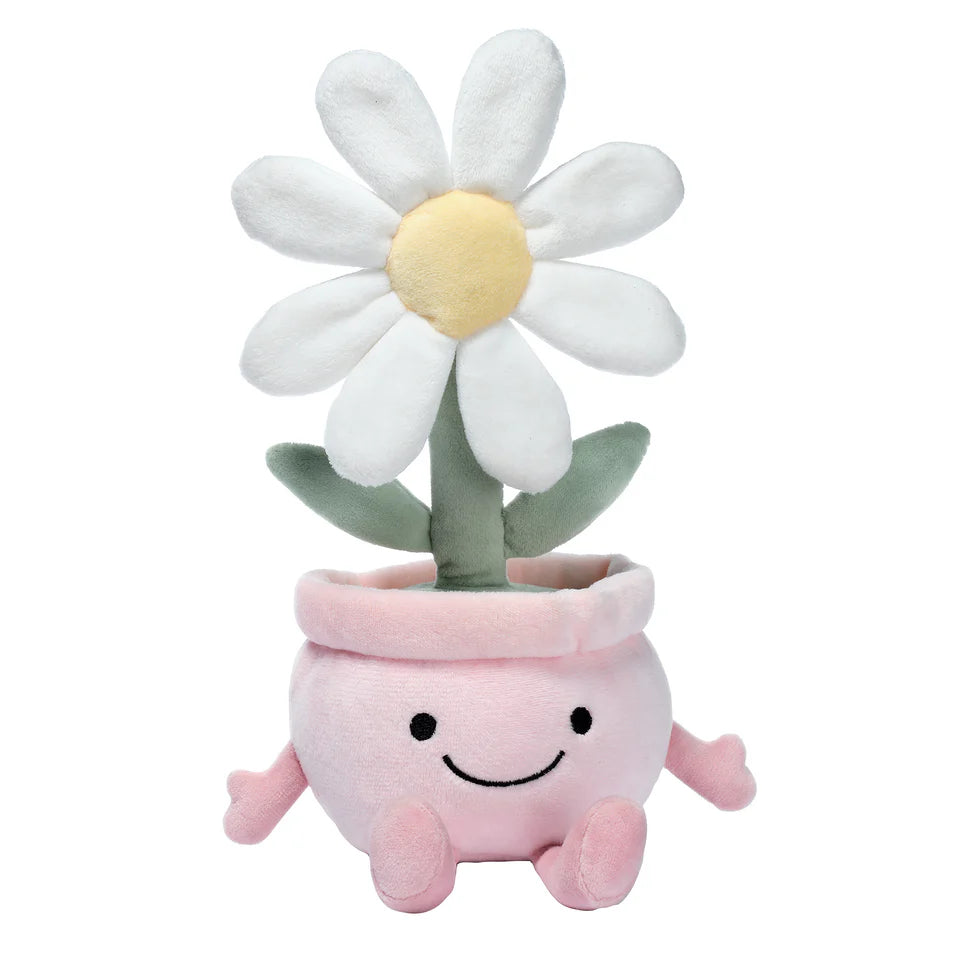 Lambs & Ivy Plush Daisy Dreams Poseable Flower Pot Plush Stuffed Animal Toy - 11 Inch- Bambi Baby