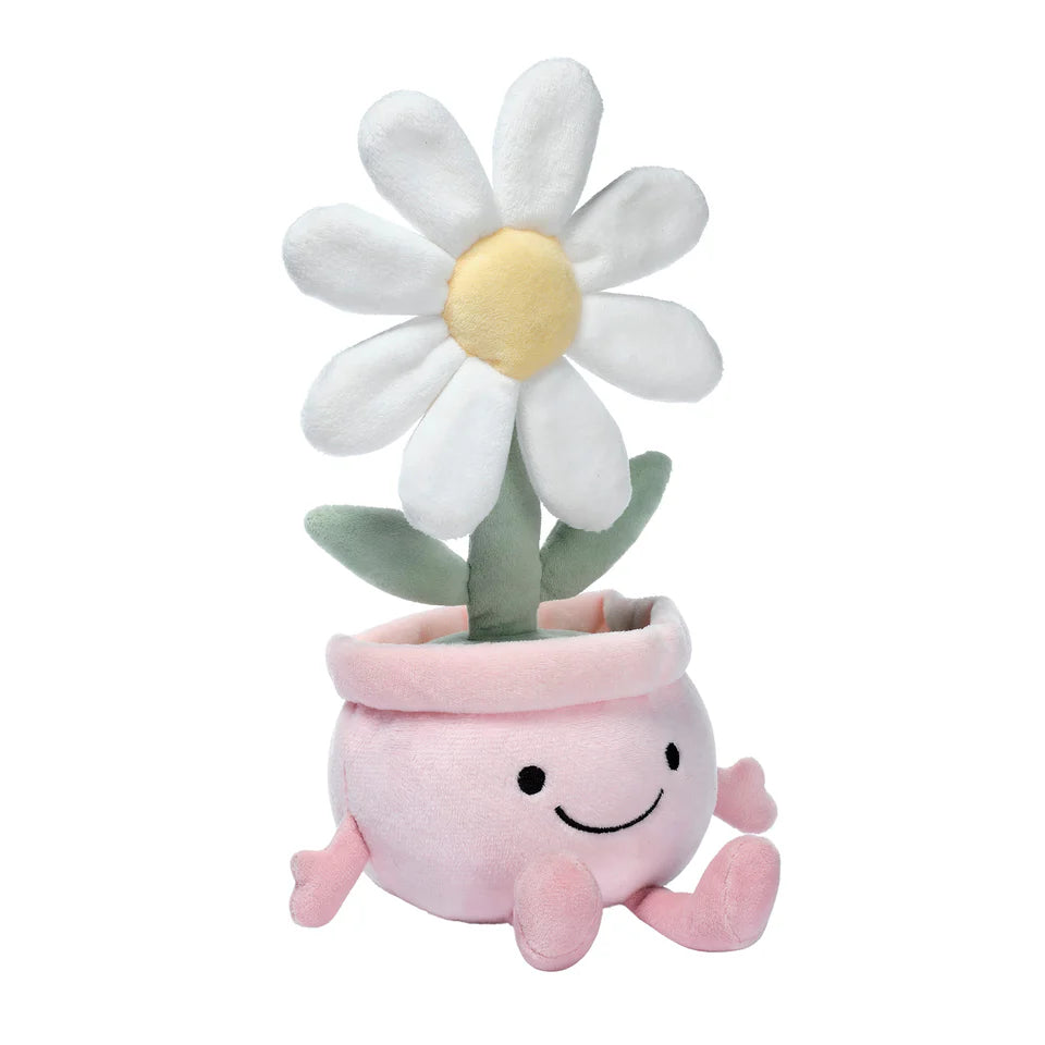 Lambs & Ivy Plush Daisy Dreams Poseable Flower Pot Plush Stuffed Animal Toy - 11 Inch- Bambi Baby