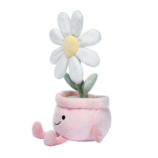 Lambs & Ivy Plush Daisy Dreams Poseable Flower Pot Plush Stuffed Animal Toy - 11 Inch- Bambi Baby