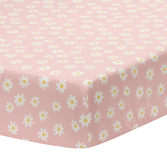 Lambs & Ivy Daisy Dreams 3-Piece Pink/White Baby Nursery Crib Bedding Set- Bambi Baby