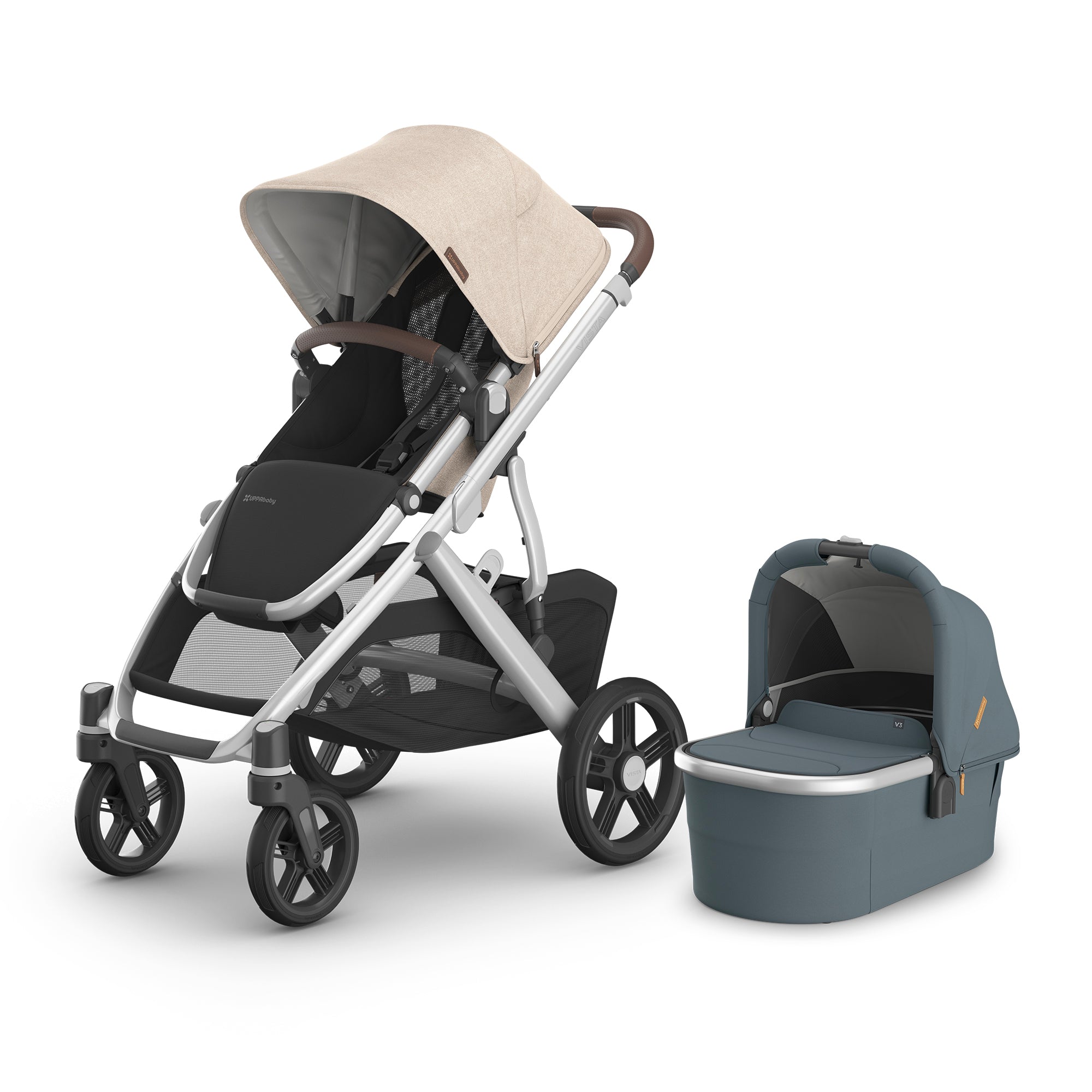 UPPAbaby Vista V3 From Birth Single Bundle (Stroller + Bassinet)- Bambi Baby
