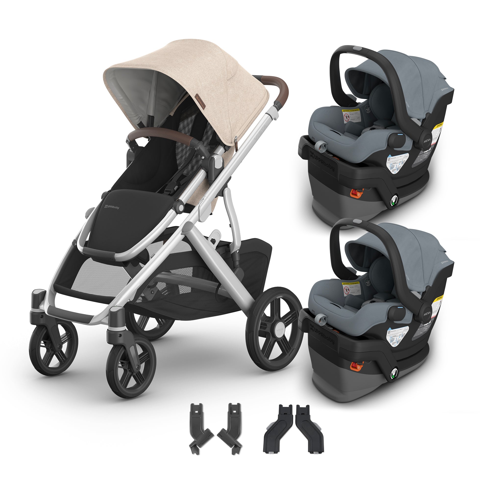 UPPAbaby Vista V3 + MESA V3 Twin Travel System- Bambi Baby