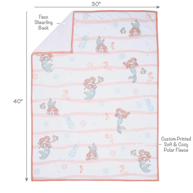 Bedtime Originals Disney Baby The Little Mermaid White Baby Blanket - Ariel- Bambi Baby