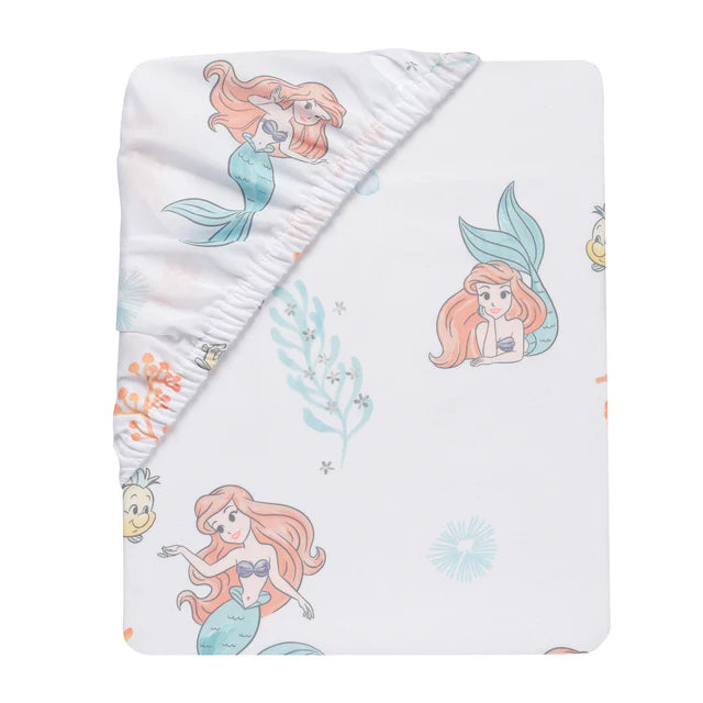Bedtime Originals Disney Baby The Little Mermaid White Fitted Crib Sheet - Ariel- Bambi Baby