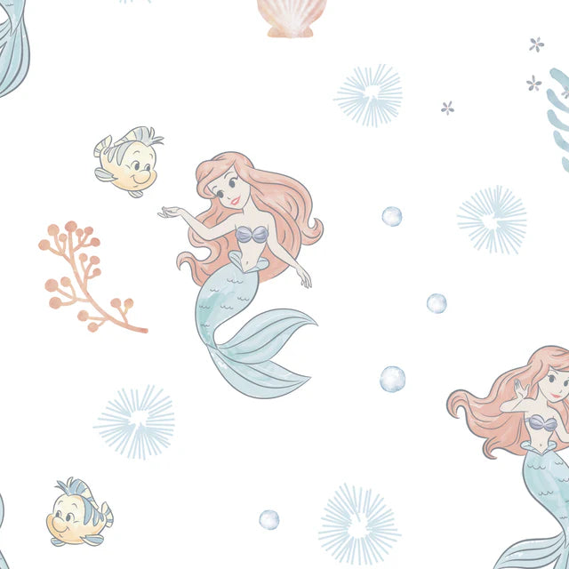 Bedtime Originals Disney Baby The Little Mermaid White Fitted Crib Sheet - Ariel- Bambi Baby
