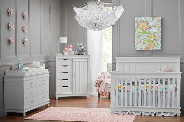 Conjunto de berçário Dolce Babi Bocca de 3 peças em branco brilhante- Bambi Baby