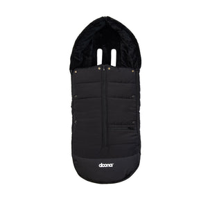 Midnight Black Doona Footmuff - Front View | Bambi Baby