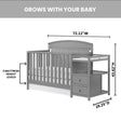 Oxford Baby Pearson Crib and Changer - Dove Gray - Bambi Baby