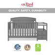 Oxford Baby Pearson Crib and Changer - Dove Gray - Bambi Baby