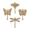 Crane Baby Dragonfly Antique Gold Wall Hook Set