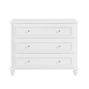 White Oxford Baby Briella 3 Drawer Dresser - Front View | Bambi Baby