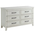 Rustic White Wood 6 Drawer Dresser - Side Angle View | Bambi Baby