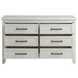 Soho Baby Ellison 6 Drawer Dresser - Rustic White - Bambi Baby
