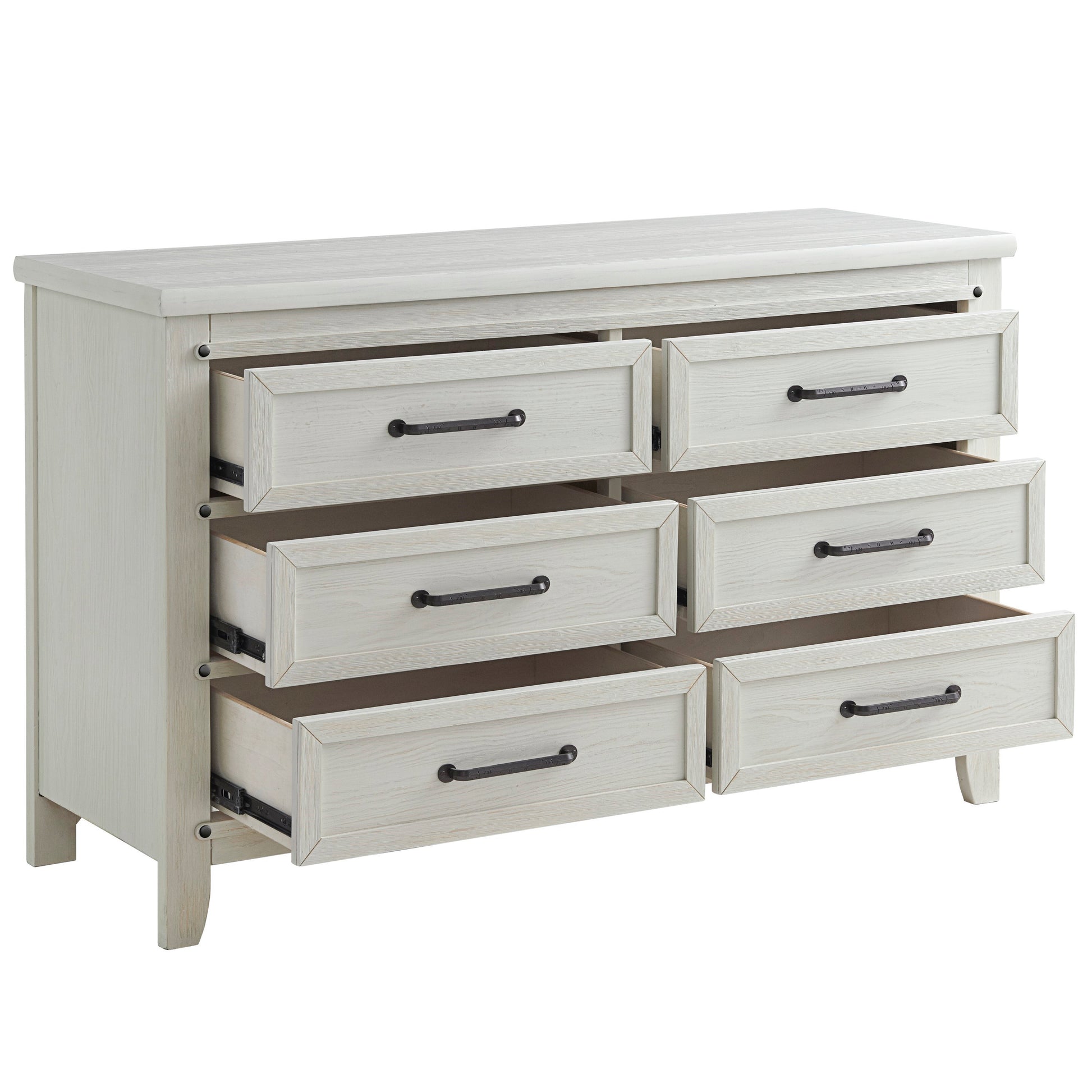 Soho Baby Ellison 6 Drawer Dresser - Rustic White- Bambi Baby