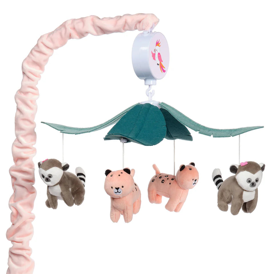 Lambs & Ivy Enchanted Safari Animal Musical Baby Crib Mobile Jungle Soother Toy- Bambi Baby
