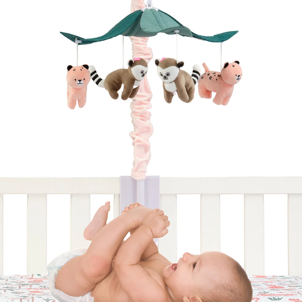 Lambs & Ivy Enchanted Safari Animal Musical Baby Crib Mobile Jungle Soother Toy- Bambi Baby