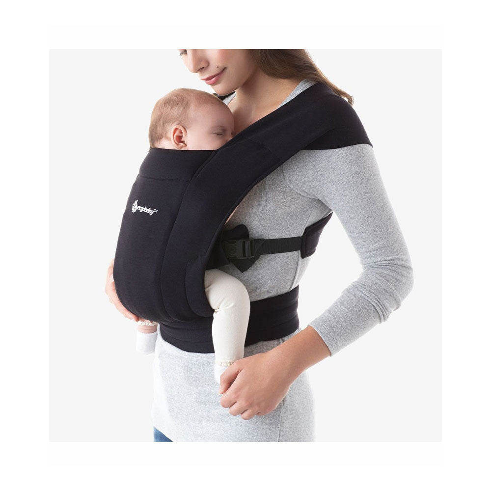 Ergobaby Embrace Newborn Carrier in Pure Black- Bambi Baby