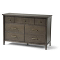 Charcoal Wood Maxi Cosi Reid 7-Drawer Double Dresser with Brass Hardware - Front Angle | Bambi Baby