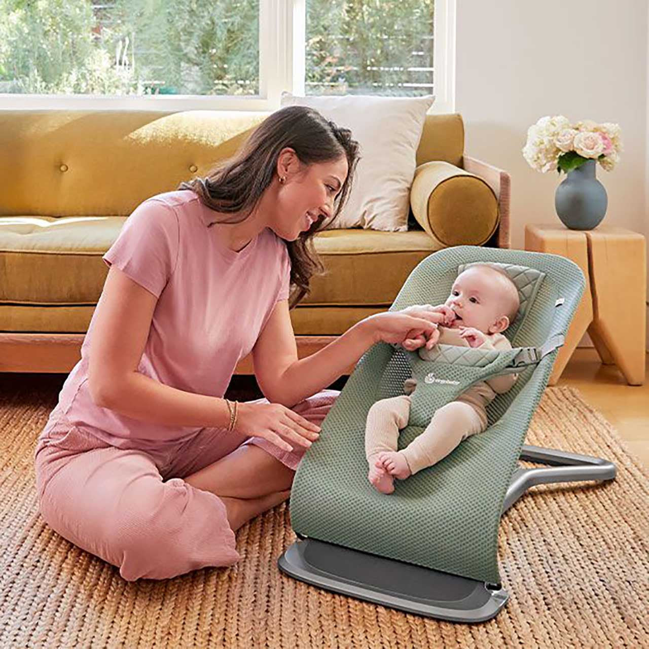 Ergobaby Evolve Bouncer Mesh- Sage Green Mesh- Bambi Baby