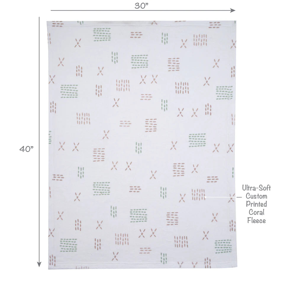 Bedtime Originals Farmyard Friends Soft White Fleece Baby Blanket- Bambi Baby