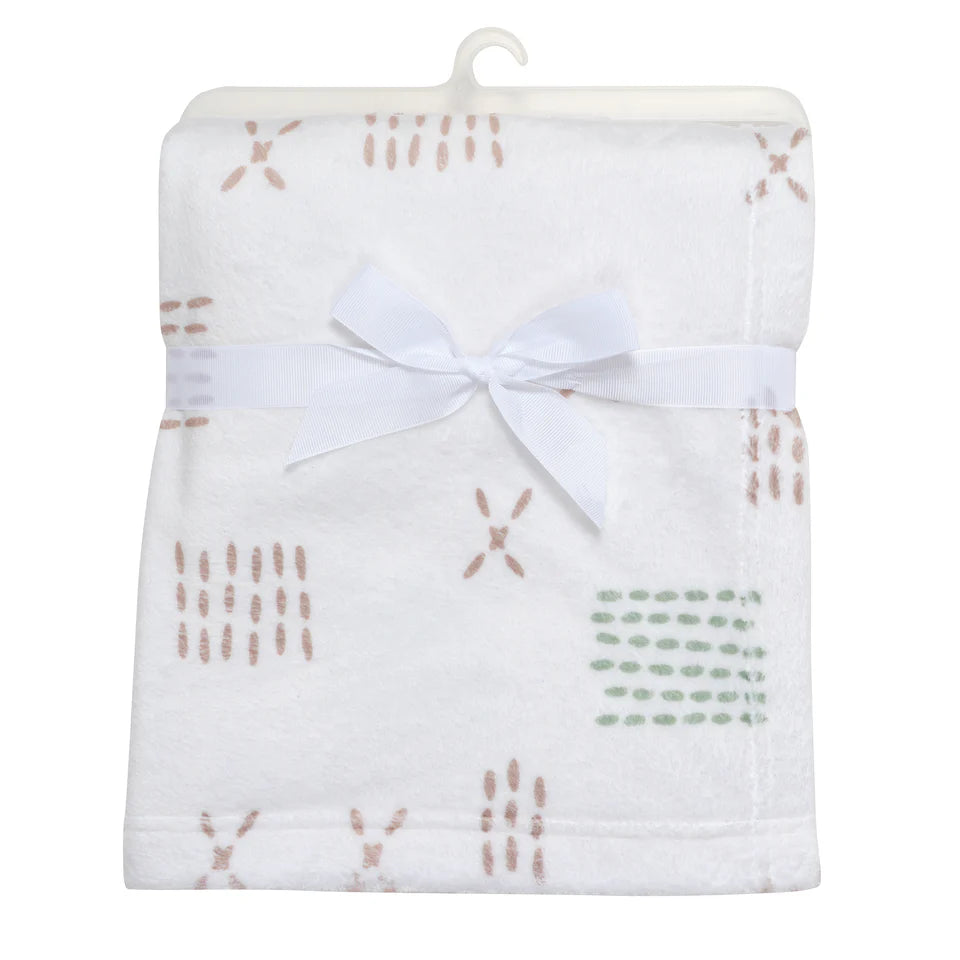 Bedtime Originals Farmyard Friends Soft White Fleece Baby Blanket- Bambi Baby