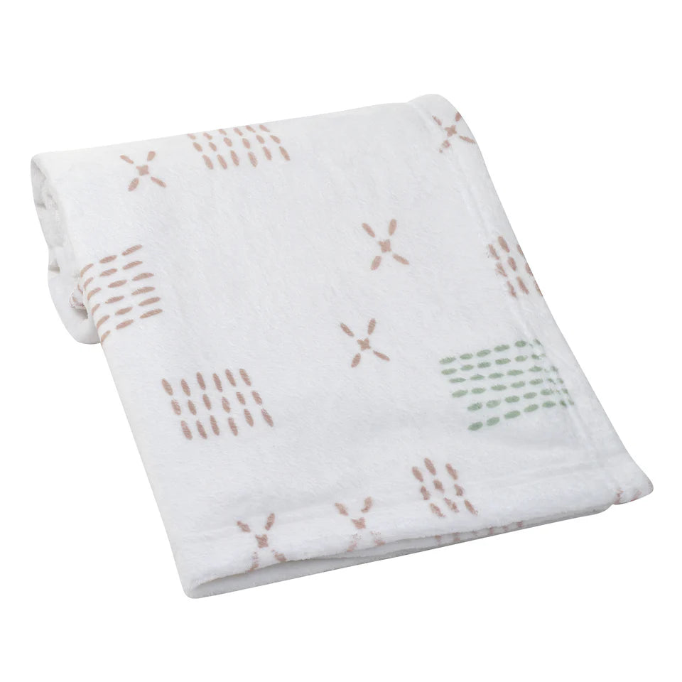 Bedtime Originals Farmyard Friends Soft White Fleece Baby Blanket- Bambi Baby