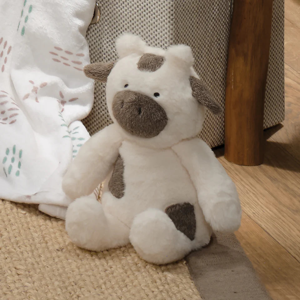 Bedtime Originals Farmyard Friends Plush Cow Stuffed Animal Toy - Milkshake- Bambi Baby