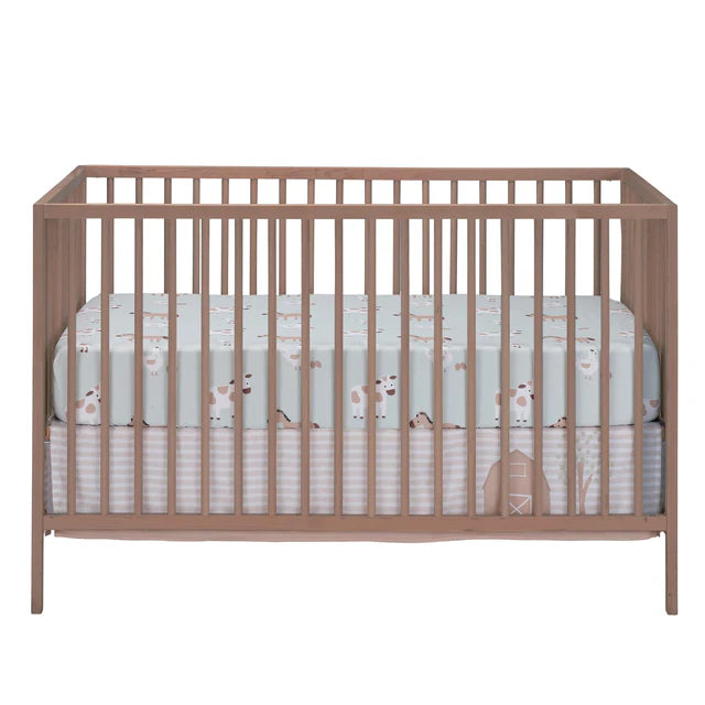 Bedtime Originals Farmyard Friends Sage Green Baby Nursery Fitted Crib Sheet- Bambi Baby