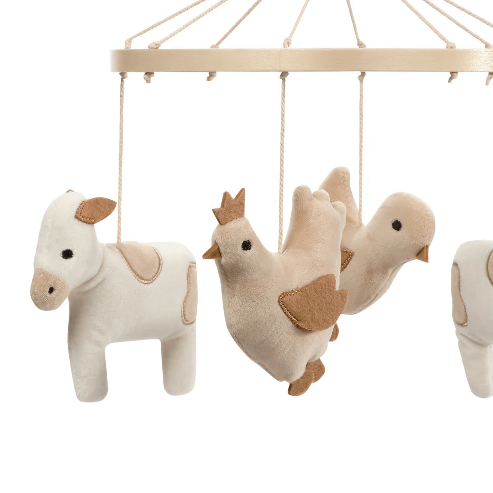 Bedtime Originals Farmyard Friends Musical Baby Crib Mobile Soother Toy- Bambi Baby