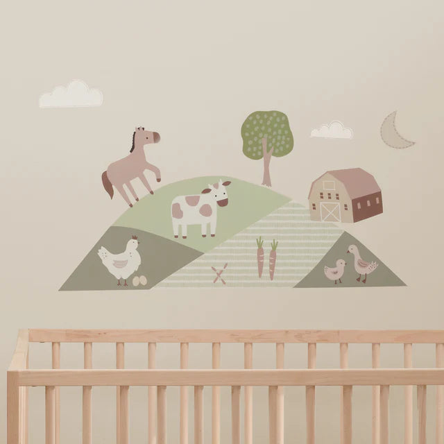 Bedtime Originals Farmyard Friends Wall Decals/Stickers - Horse/Cow/Barn- Bambi Baby