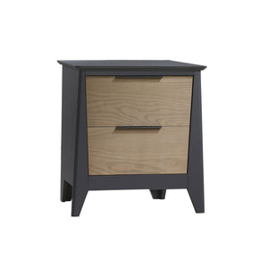 Graphite & Natural Birch Natart Flexx Nursery Nightstand - Front Angle | Bambi Baby