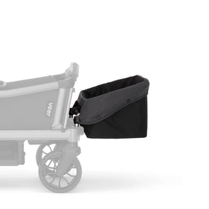 Black Veer Storage Basket Mounted on Stroller - Side Angle View | Bambi Baby