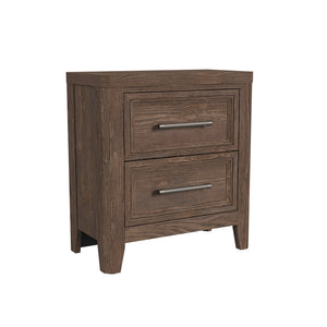Harvest Brown Solid Wood Nursery Nightstand 2 Drawer - Angle View | Bambi Baby
