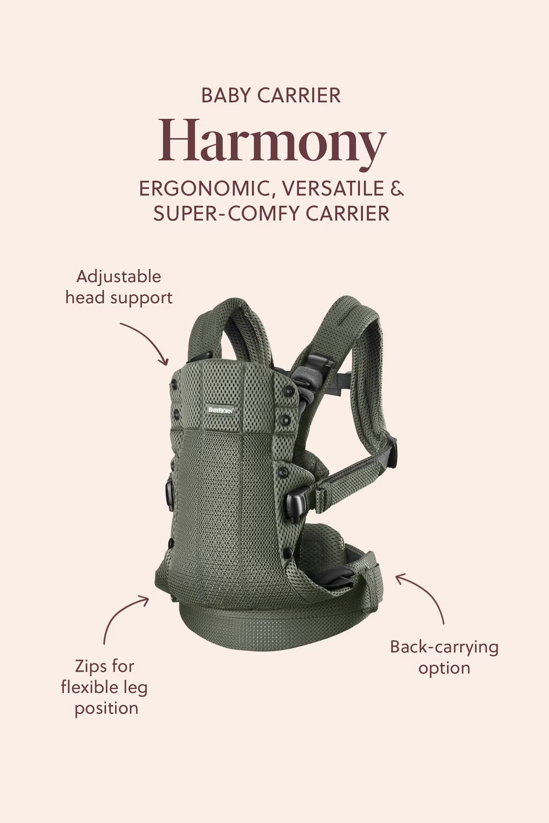 BabyBjorn Baby Carrier Harmony- Bambi Baby
