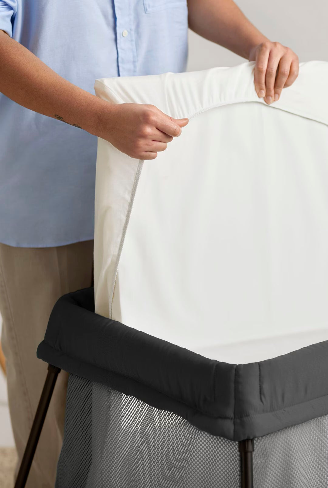 BabyBjorn Travel Crib Sheet - White- Bambi Baby