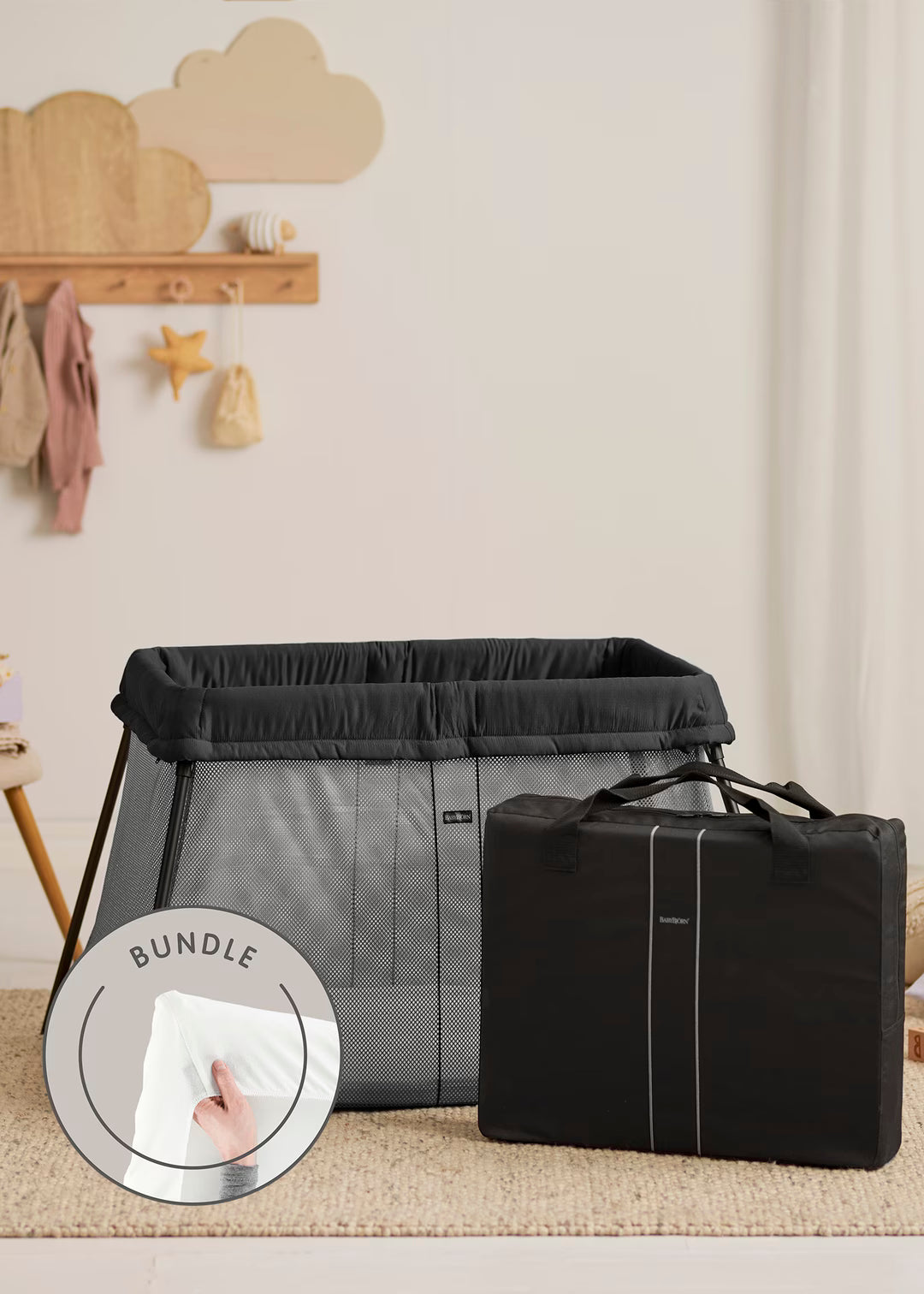 BabyBjorn Travel Crib Light & Fitted Sheet Bundle- Bambi Baby