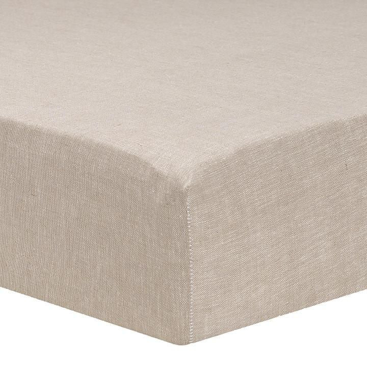 Liz and Roo Flax Blend Crib Sheet in Linen- Bambi Baby