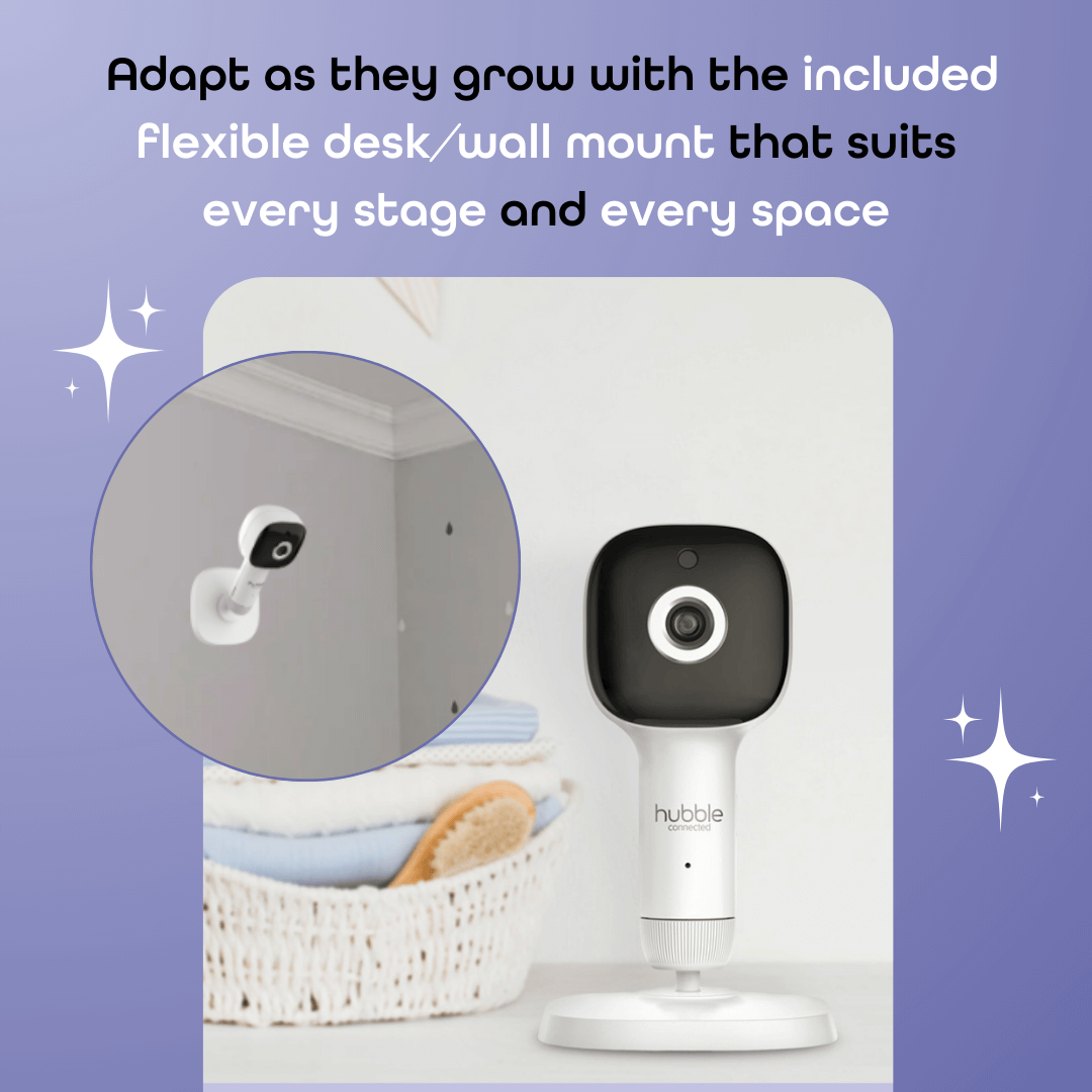 Hubble Connected SkyVision AI Pro Twin with Adjustable Crib Mount- Bambi Baby