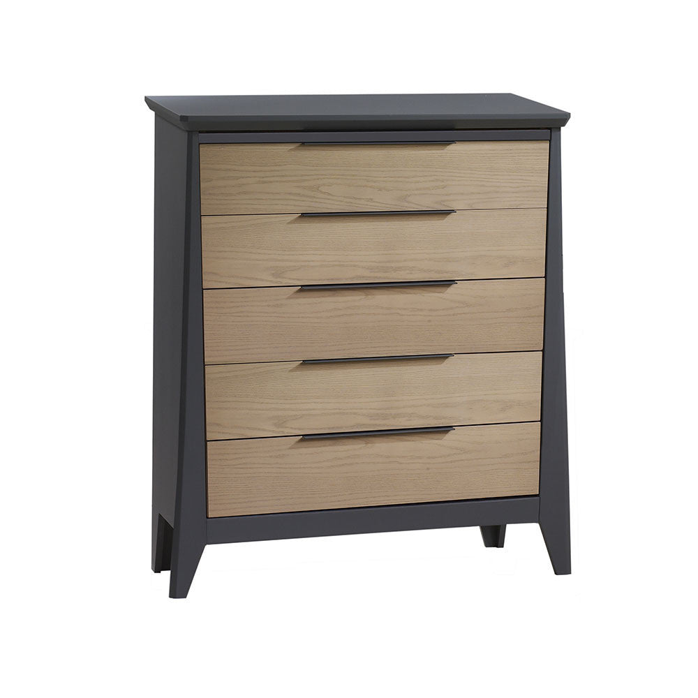 Natart Flexx 5 Drawer Dresser in Graphite/Natural- Bambi Baby